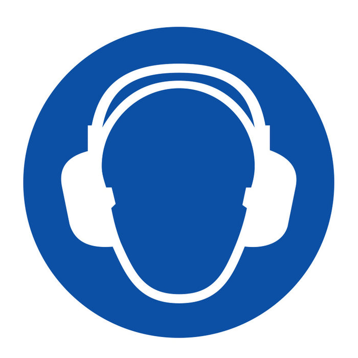 PPE Label - Ear Protection, Vinyl, 10cm dia.