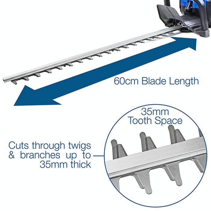 Petrol Hedge Trimmer/Pruner, 26cc 2-stroke Easy-Start, Lightweight and Anti-Vibration, 24” (60cm) Blade by Hyundai | HYHT2600X | 3 Year Warranty