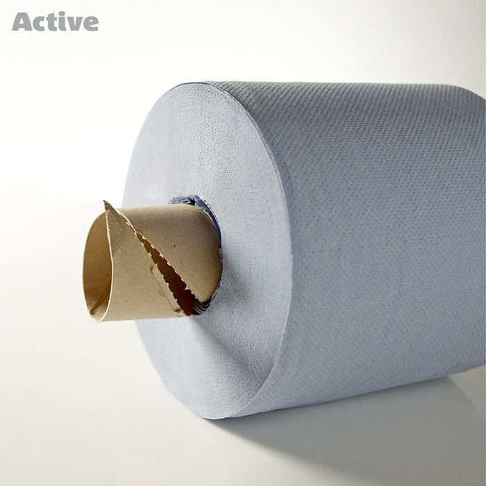 ACTIVE BLUE VALUE CENTREFEED PAPER TISSUE 6 ROLL PACK (77 x 6)