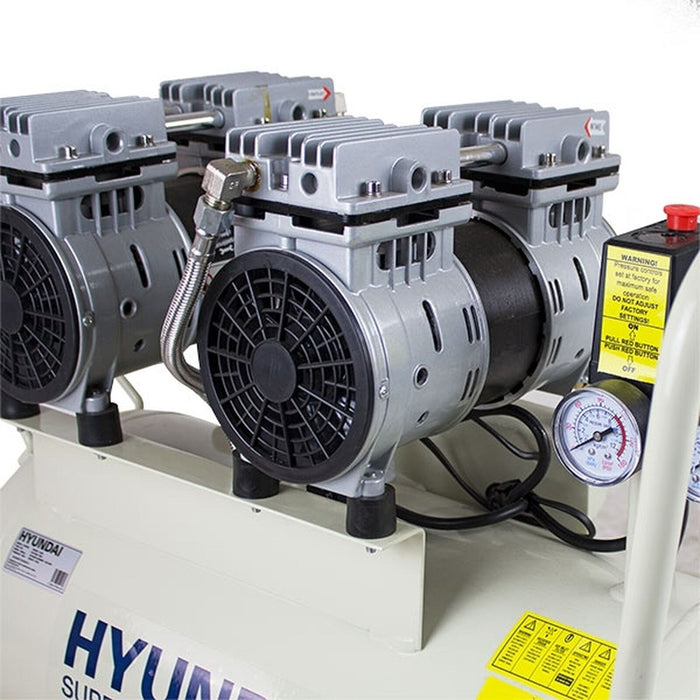 Hyundai 50 Litre Air Compressor, 11CFM/100psi, Oil Free, Low Noise, Electric 2hp