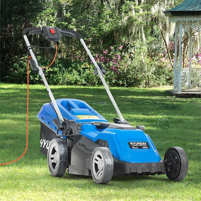 Hyundai 38cm Corded Electric 1600w/230v Roller Mulching Lawnmower | HYM3800E | 3