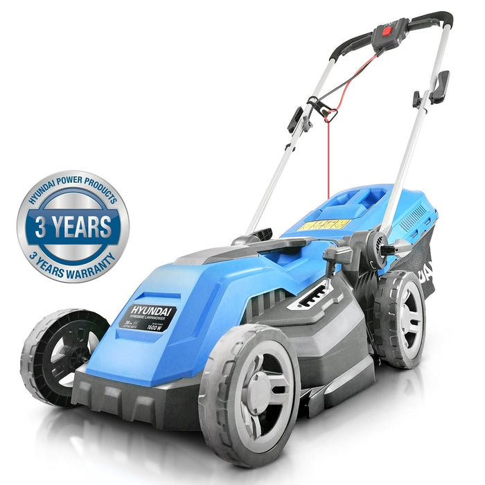Hyundai 38cm Corded Electric 1600w/230v Roller Mulching Lawnmower | HYM3800E | 3