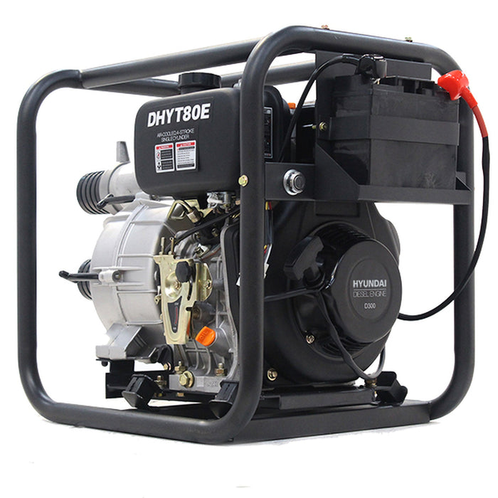 Hyundai 80mm 3" Diesel Trash Water Pump | DHYT80E | 1-Year-Gold Warranty