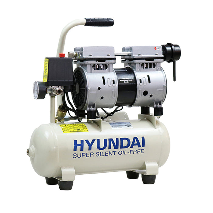 Hyundai 8 Litre Air Compressor, 4CFM/118psi, Silenced, Oil Free, Direct Drive 0.75hp | HY5508  | 2 Year Hyundai warranty