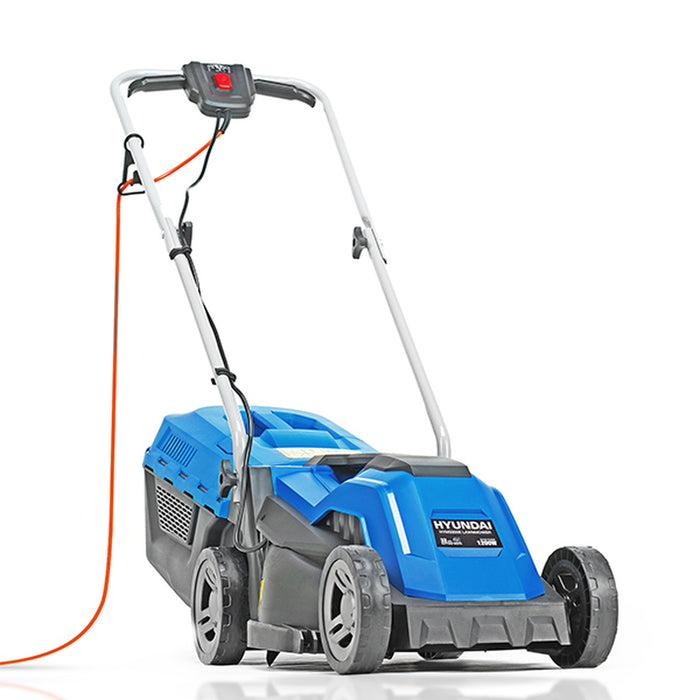 Hyundai 33cm Corded Electric 1200w/230v Roller Mulching Lawnmower | HYM3300E | 3 Year Warranty