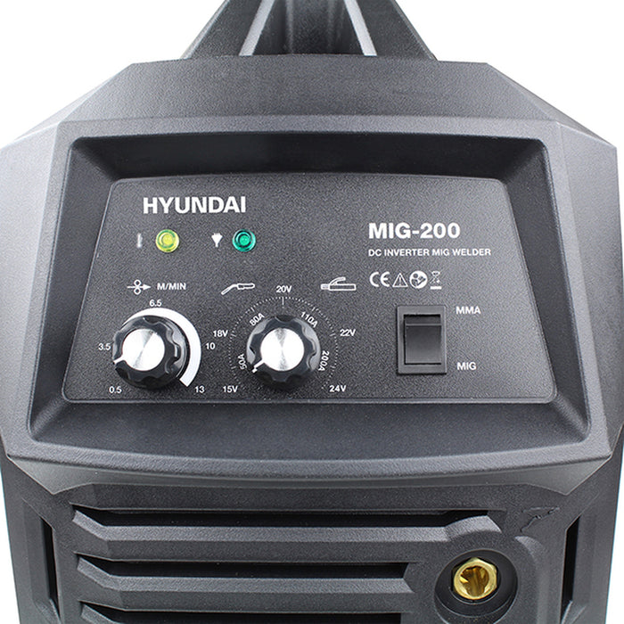 Hyundai 200Amp MIG/MMA(ARC) Inverter Welder, 230V Single Phase | HYMIG200 | 2 Year Warranty