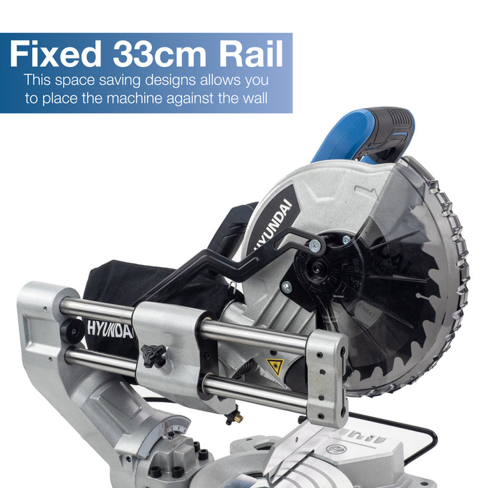 Hyundai 1500W Electric Mitre Saw / Chop Saw with 210mm Blade, 230V | HYMS1500E  | 3 Year Warranty