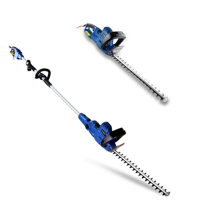 Hyundai 550W 450mm 2-in-1 Convertible Corded Electric Pole Hedge Trimmer/Pruner | HYP2HT550E | 3 Year Warranty