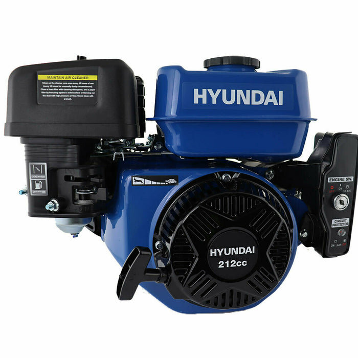 Hyundai 212cc 6.5hp ¾” / 19.05mm Electric-Start Horizontal Straight Shaft Petrol Engine, 4-Stroke, OHV | IC210PE-19 | 2 Year Warranty