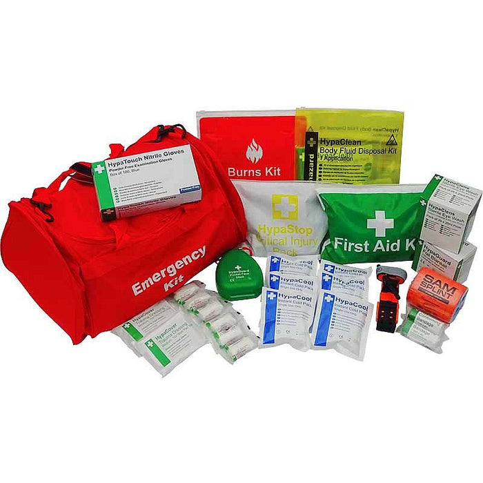 Emergency Trauma Kit in Red Emergency Bag