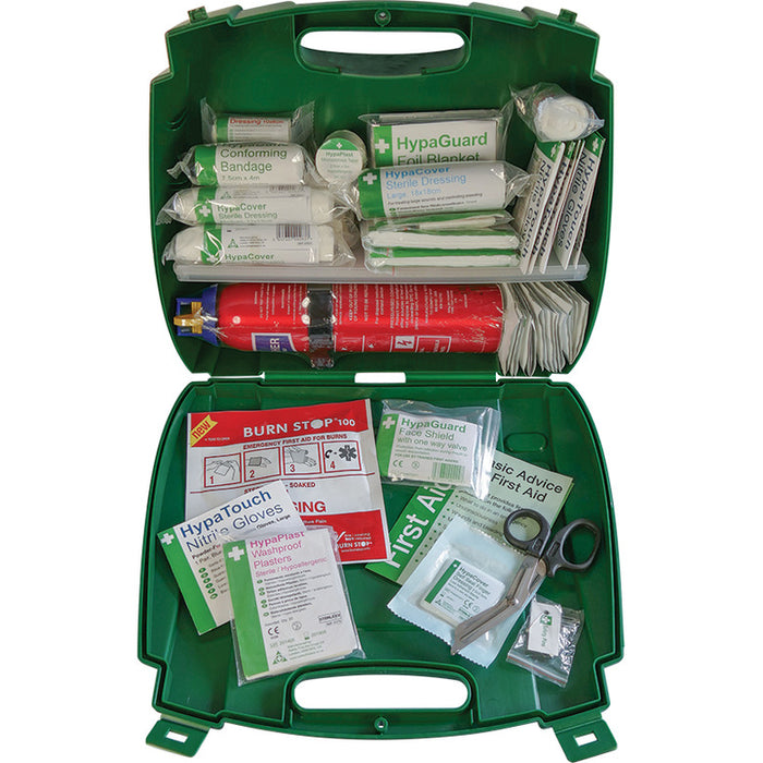 British Standard Compliant First Aid Kit with Fire Extinguisher, Small