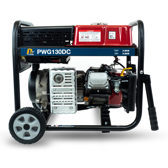 P1 3.2kW / 4kVa Petrol Welder Generator, 120 Amp DC Welder by Position 1 Power Equipment | PWG130DC | 2 Year Warranty