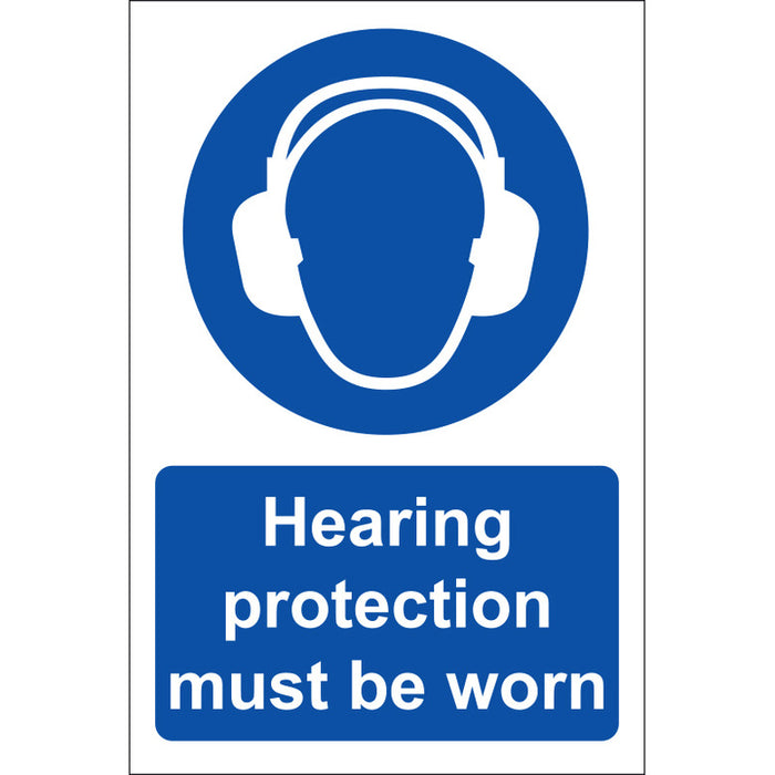 Hearing Protection Must Be Worn Sign, Rigid, 20x30cm