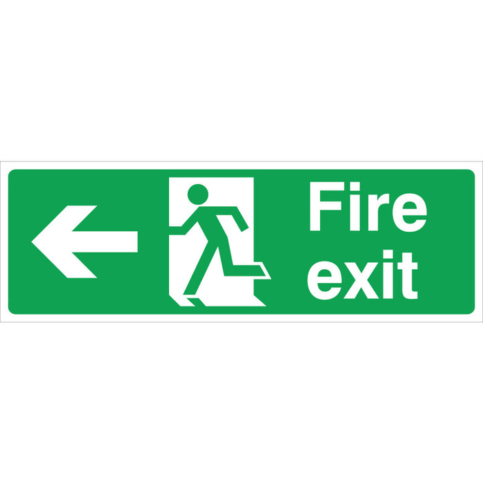 Fire Exit (L/H) Sign, 30x10cm