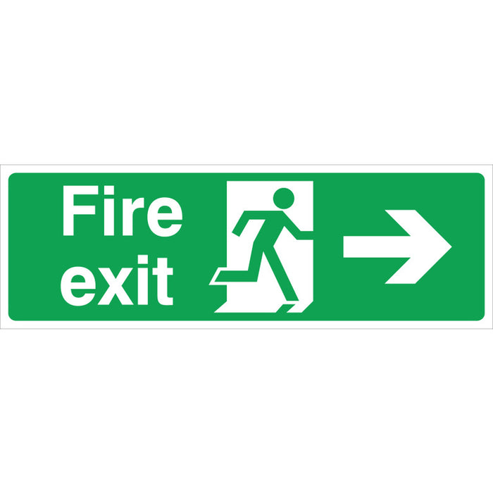 Fire Exit (R/H) Sign, 30x10cm