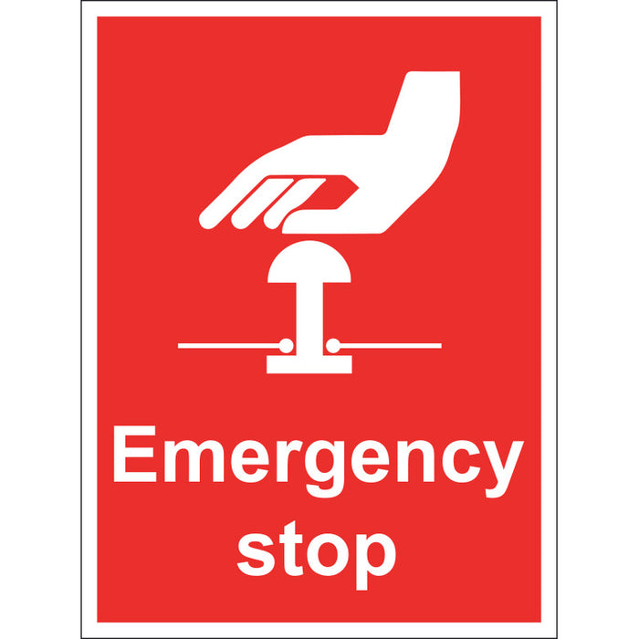 Emergency Stop Sign, Rigid, 15x20cm