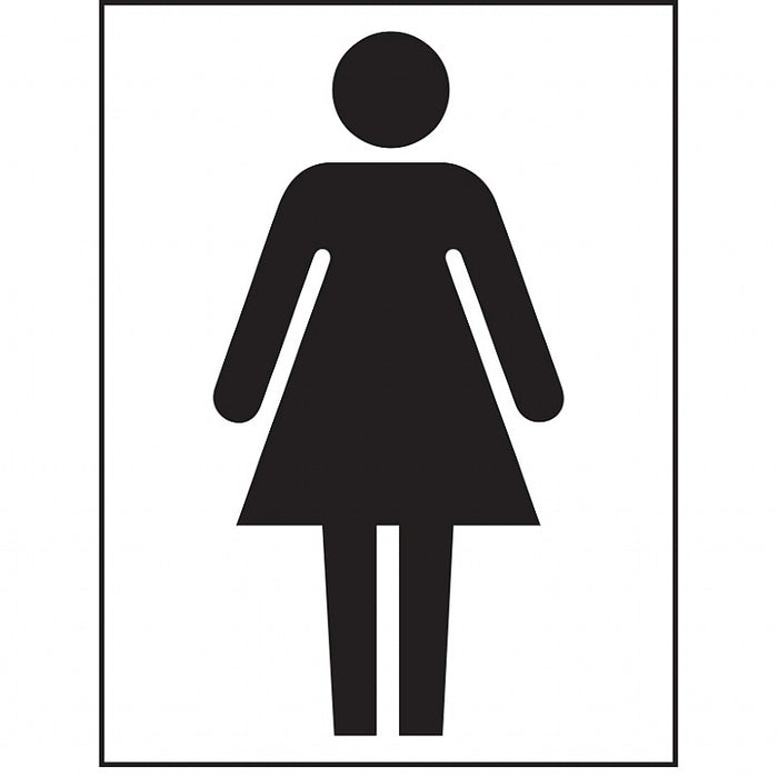 Toilet Female Symbol Vinyl Sign 15x20cm