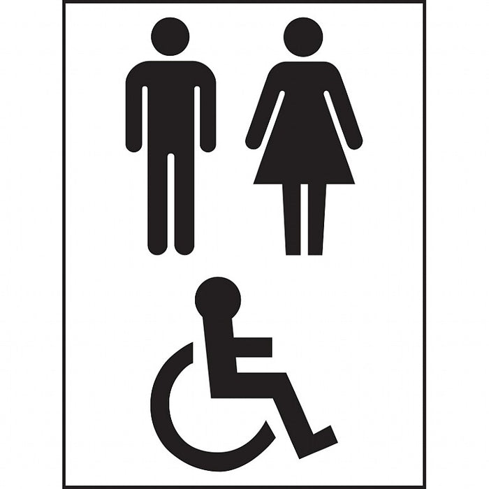 Toilet Male Female Disabled Symbol Vinyl Sign 15x20cm