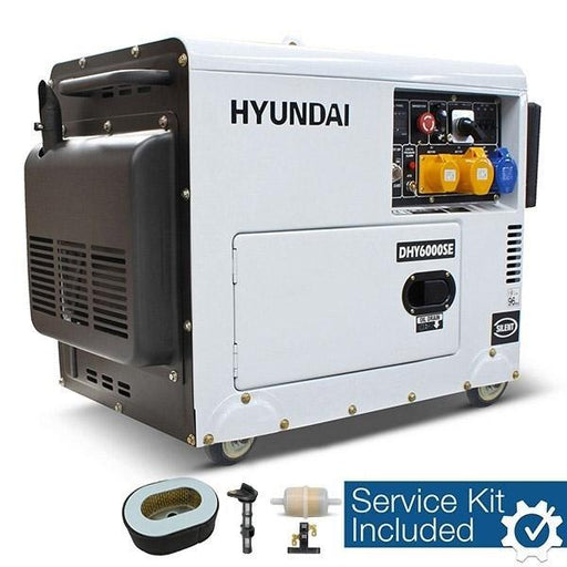 Hyundai Silenced Standby Single Phase Diesel Generator | Hyundai 5.2kW/6.5kVA | 1 Year Platinum Warranty | Standby Generator for Home or Business