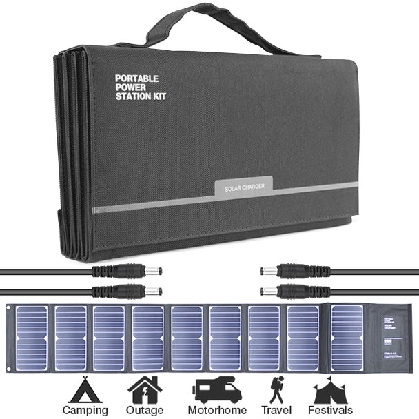 Hyundai H60 60W Portable and Foldable Solar Charger With USB and DC Connectivity