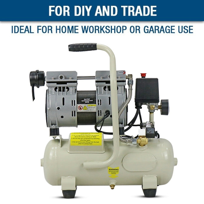 Hyundai 8 Litre Air Compressor, 4CFM/118psi, Silenced, Oil Free, Direct Drive 0.75hp | HY5508  | 2 Year Hyundai warranty