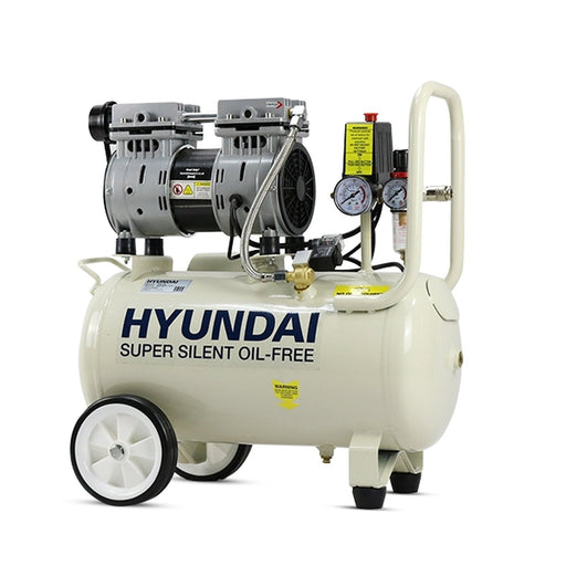 Hyundai 24 Litre Air Compressor, 5.2CFM/100psi, Silenced, Oil Free, Direct Drive 1hp | HY7524 | 2 Year Platinum Warranty