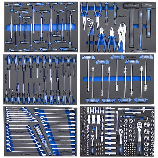 Hyundai HYTC9003 305 Piece 7 Drawer Caster Mounted Roller Tool Chest Cabinet | 2 Year Warranty