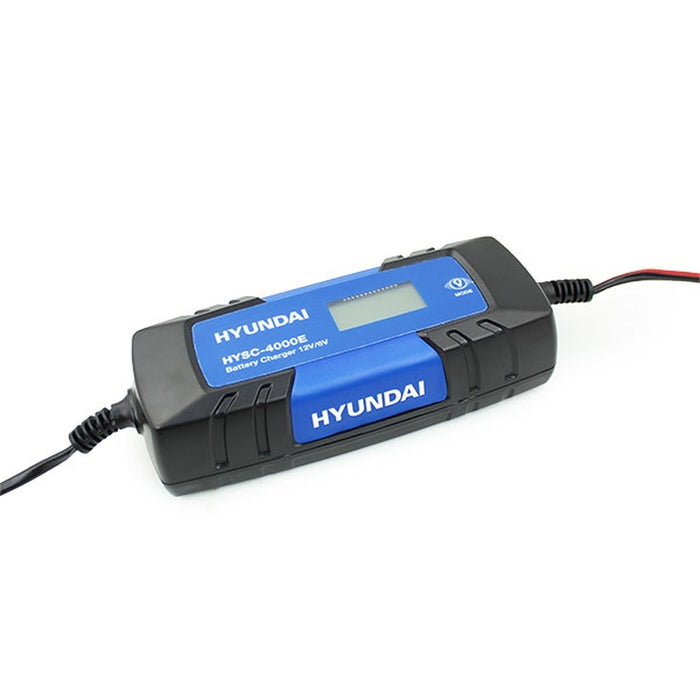 Hyundai 4 Amp SMART Battery Charger 6v /12v | HYSC-4000E | 1 Year Warranty