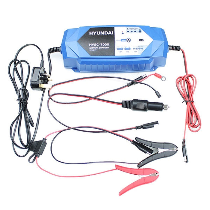 Hyundai SMART 24v and 12v Battery Charger | HYSC7000 | 1 Year Warranty