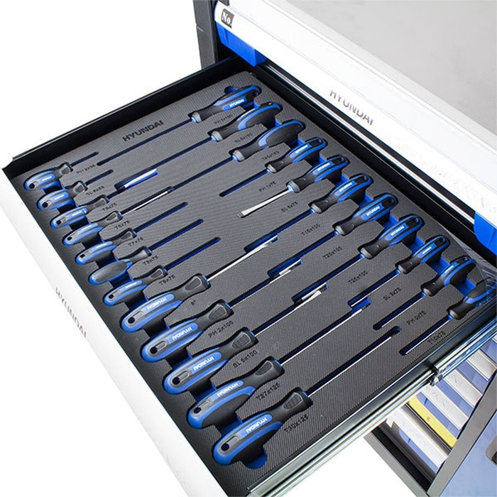 Hyundai 305 Piece 7 Drawer Caster Mounted Roller Premium Tool Chest Cabinet With XXL Stainless Steel Top | HYTC9004 | 2 Year Warranty