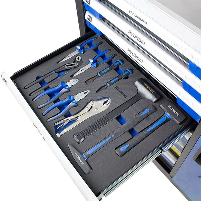 Hyundai 305 Piece 7 Drawer Caster Mounted Roller Premium Tool Chest Cabinet With XXL Stainless Steel Top | HYTC9004 | 2 Year Warranty
