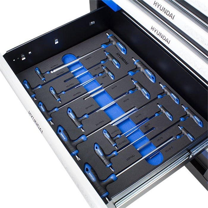 Hyundai 305 Piece 7 Drawer Caster Mounted Roller Premium Tool Chest Cabinet With XXL Stainless Steel Top | HYTC9004 | 2 Year Warranty