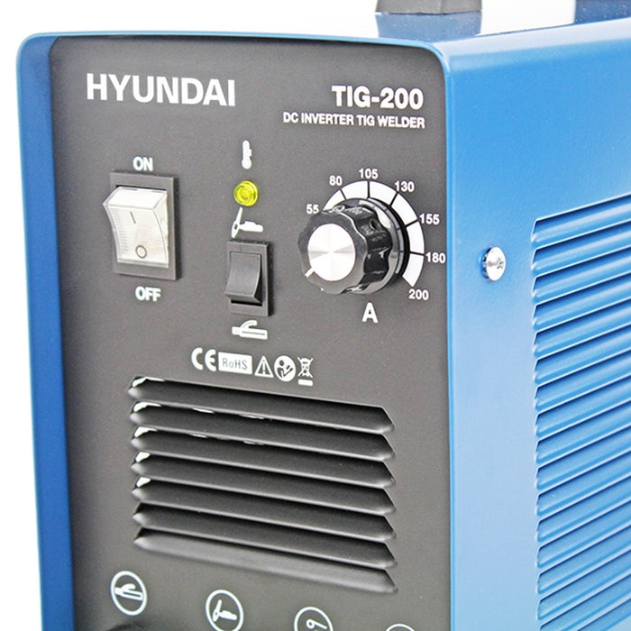 Hyundai 200Amp TIG/MMA/ARC Inverter Welder, 230V Single Phase | HYTIG200 | 2 Year Warranty