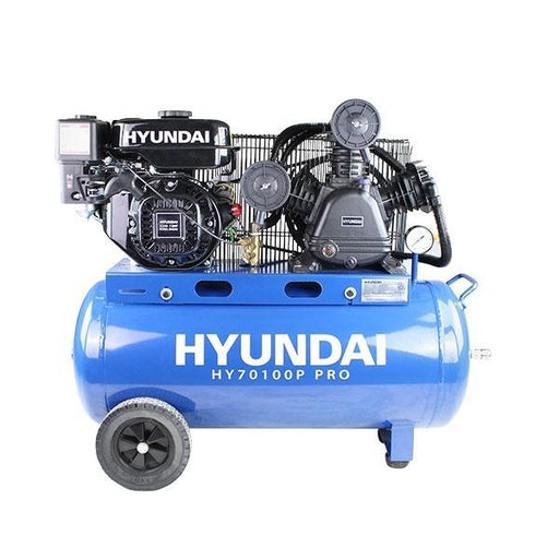 Hyundai Air Compressor Petrol 7hp | Hyundai 90 Litre 10.7CFM/145psi | 2 Year Platinum Warranty