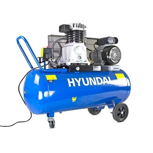 Hyundai Air Compressor Twin Cylinder, Belt Drive 3hp | Hyundai 100 Litre 14CFM/145psi | 2 Year Platinum Warranty