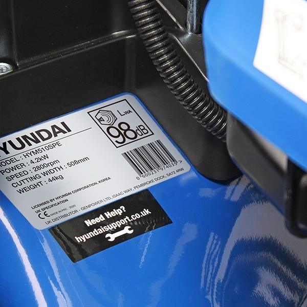 Hyundai Electric-Start Self-Propelled Petrol Lawnmower | Hyundai 20"/51cm 196cc | 3 Year Platinum Warranty