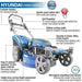 Hyundai Electric-Start Self-Propelled Petrol Lawnmower | Hyundai 20"/51cm 196cc | 3 Year Platinum Warranty