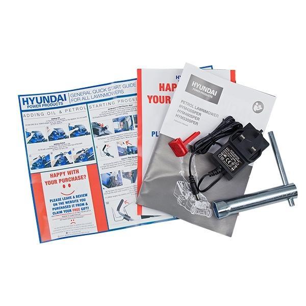 Hyundai Electric-Start Self-Propelled Petrol Roller Lawnmower | Hyundai 17"/43cm 139cc | 3 Year Platinum Warranty