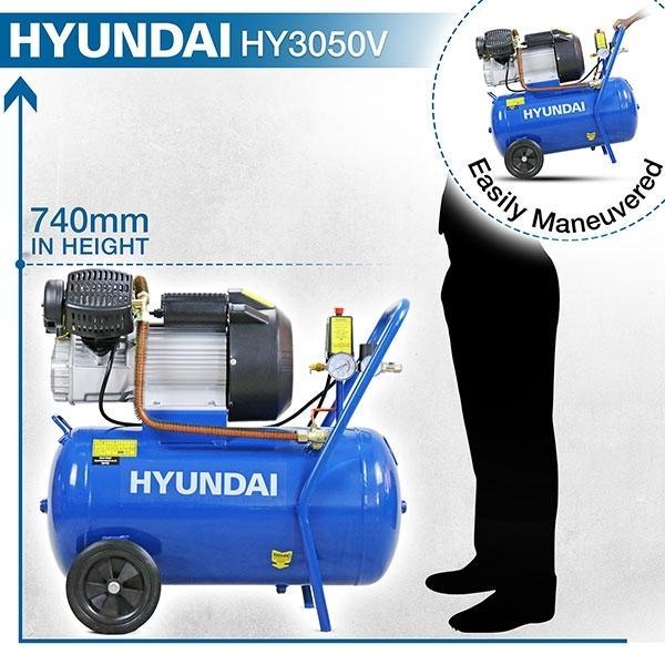 Hyundai Litre Air Compressor | Hyundai 50 14CFM/116psi, Direct Drive V-Twin, 3HP | 2 Year Platinum Warranty