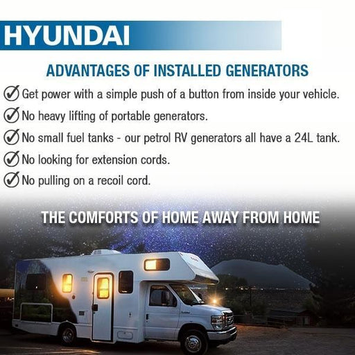 Hyundai Motor Home RV Petrol Inverter Generator | 2 Year Platinum Warranty