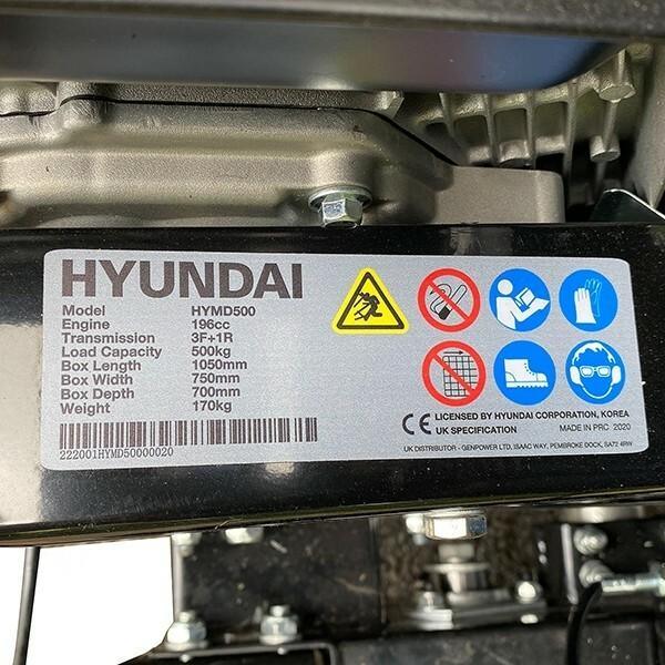 Hyundai Payload Mini Dumper / Power Barrow | Hyundai 196cc 4-Wheel Drive 500kg | 3 Year Platinum Warranty