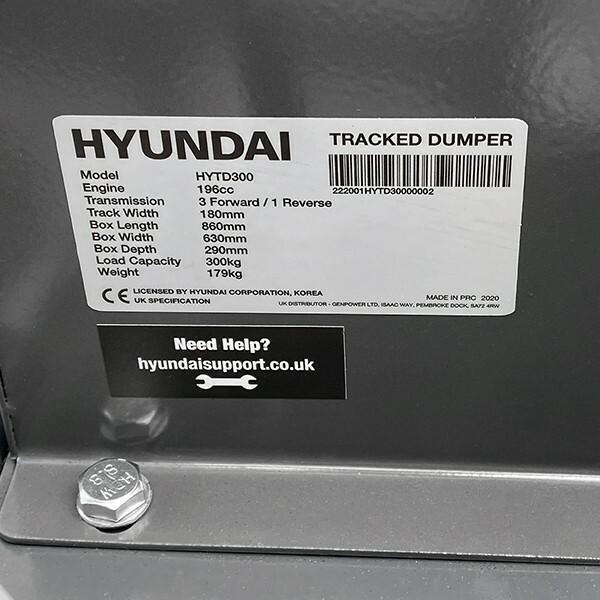 Hyundai Payload Tracked Mini Dumper / Power Barrow / Transporter | Hyundai 196cc Petrol 300kg | 3 Year Platinum Warranty
