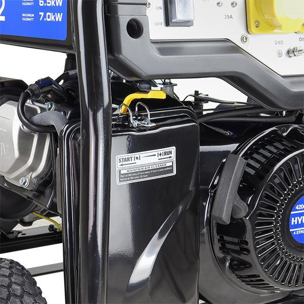Hyundai Recoil and Electric Start Site Petrol Generator | Hyundai 7kW / 8.75kVa* | 3 Year Platinum Warranty