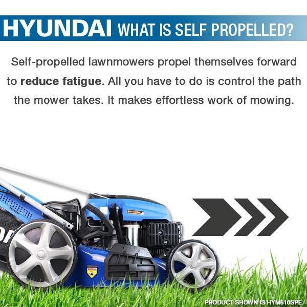 Hyundai Self-Propelled Petrol Lawnmower | Hyundai 18"/46cm 139cc | 3 Year Platinum Warranty